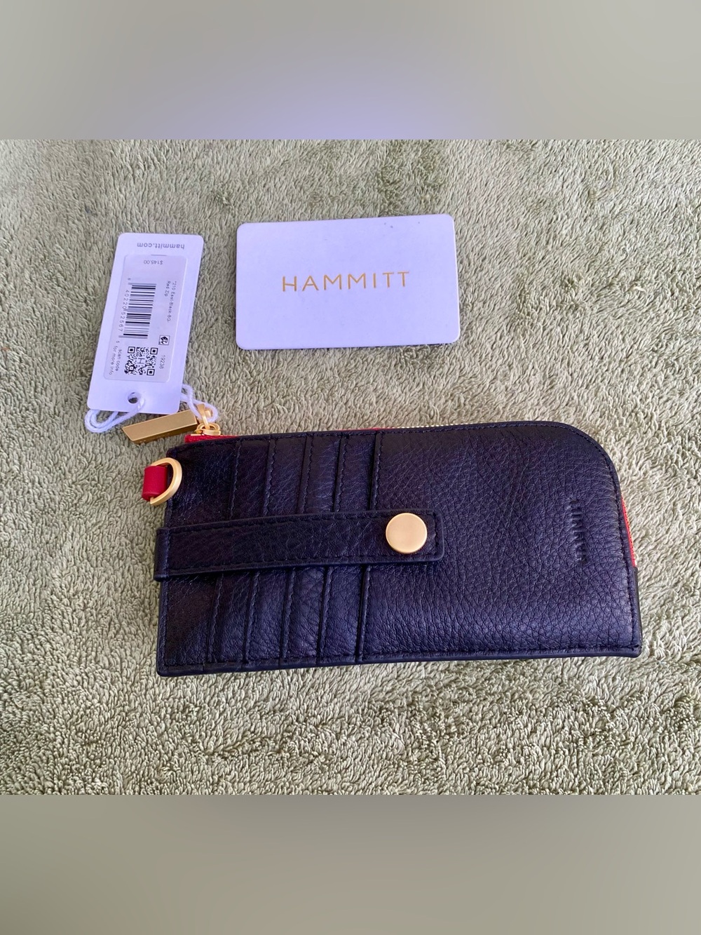 New Hammitt Black Leather 210 East Wallet